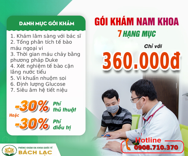 gói khám nam khoa ưu đãi
